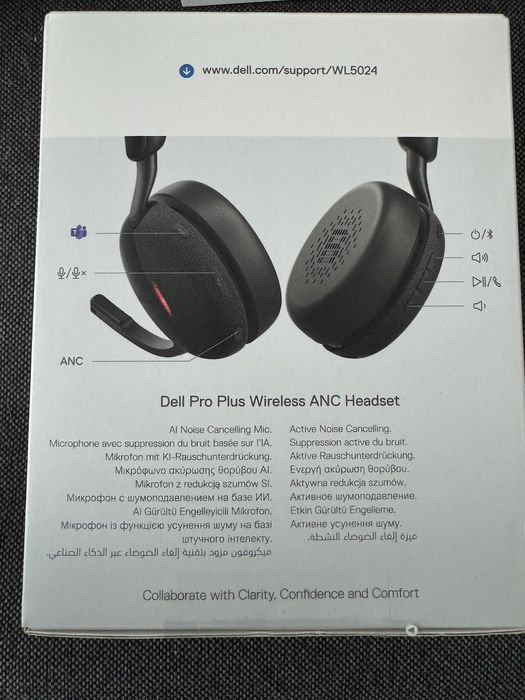 Słuchawki nauszne bezprzewodowe DELL WL5024 ANC, Bluetooth 5.3
