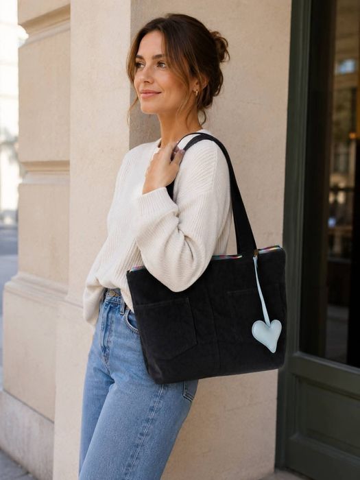 Torebka sztruksowa shopper