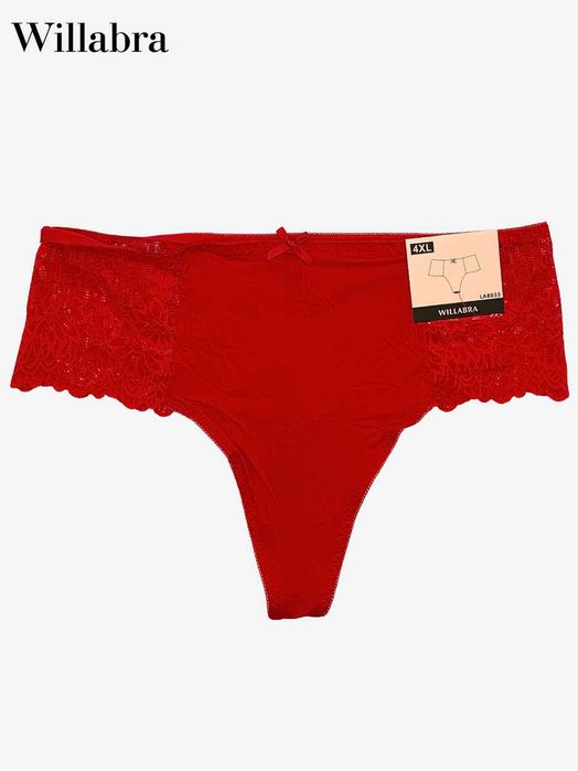 Zestaw 3 x Nowe koronkowe Stringi damskie Willabra 2XL, 3XL, 4XL