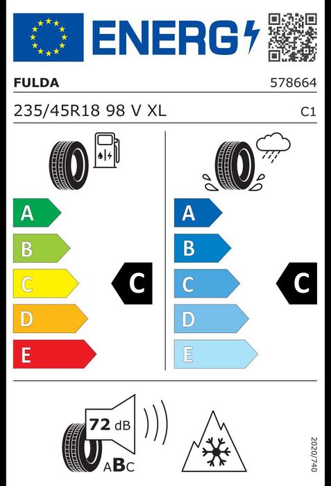 2szt. NOWE opony zimowe 235/45R18 98V XL FP Fulda Kristall Control HP2