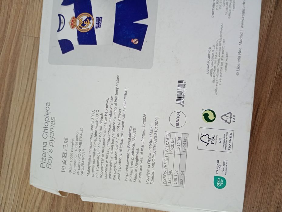 Piżama piżamka real Madryt