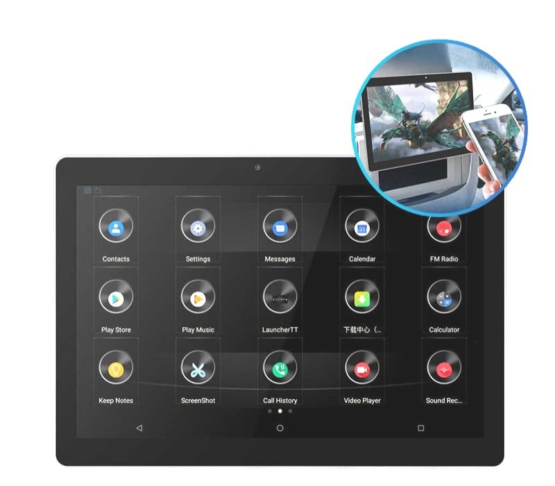 ENCOSTO DE CABEÇA ANDROID 10 9.1 POLEGADAS HD USB SD
