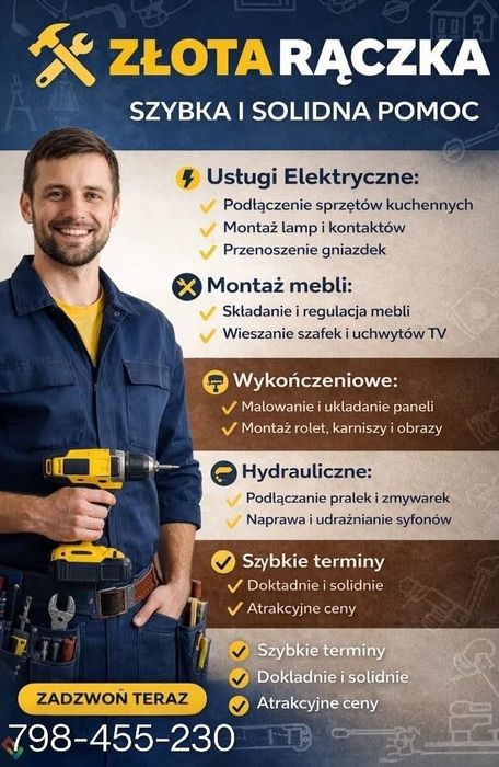 Złota rączka układanie paneli, prace hydrauliczne - elektryczne