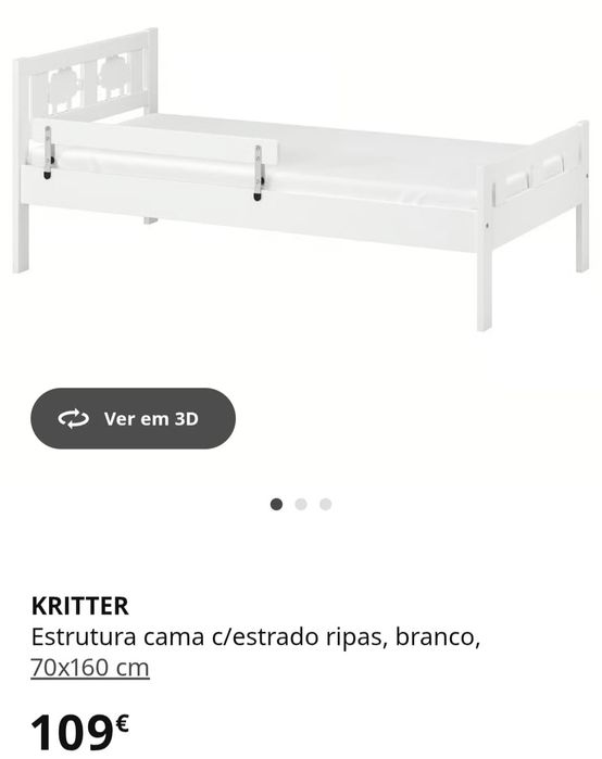 Cama criança IKEA Kritten com colchão
