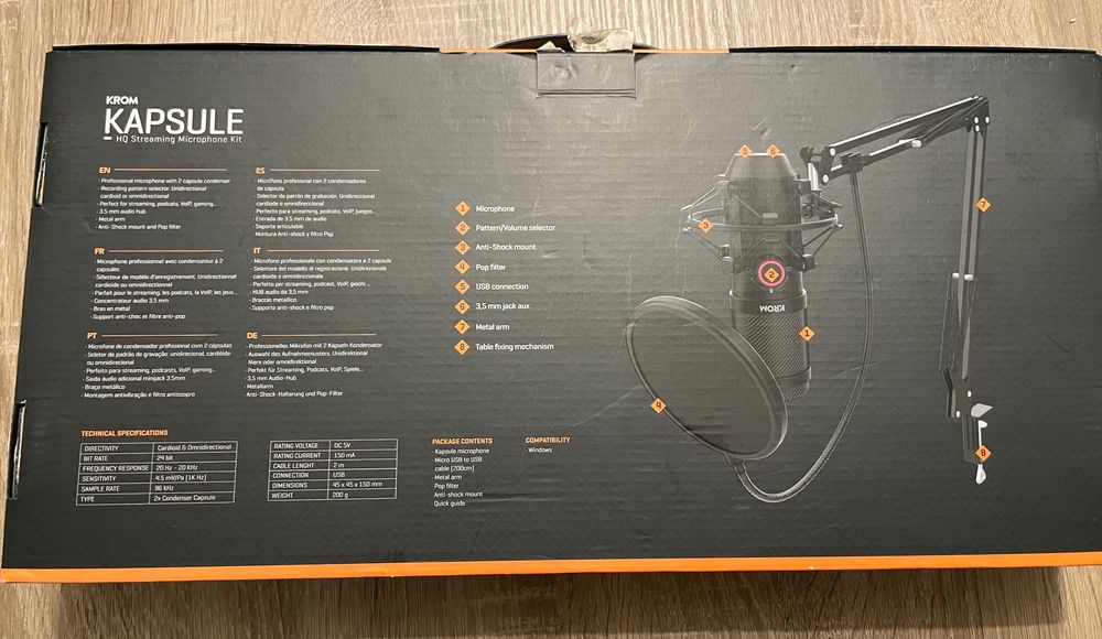 Microfone Krom Kapsule - como novo