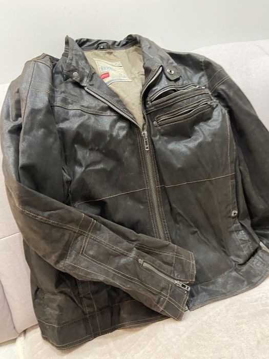 Kurtka skórzana, brazowa.