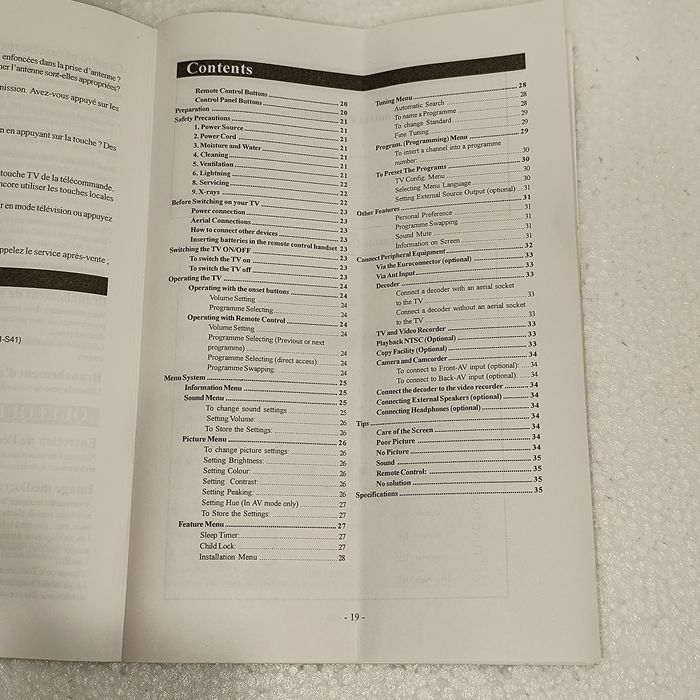 Manual de instruções TV Bluesky TD 5598  PT ING FRA ITA ESP