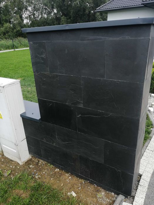 Płytki Kamienne Elewacyjne Łupek Black Slate 60x30x1 cm / Elewacja
