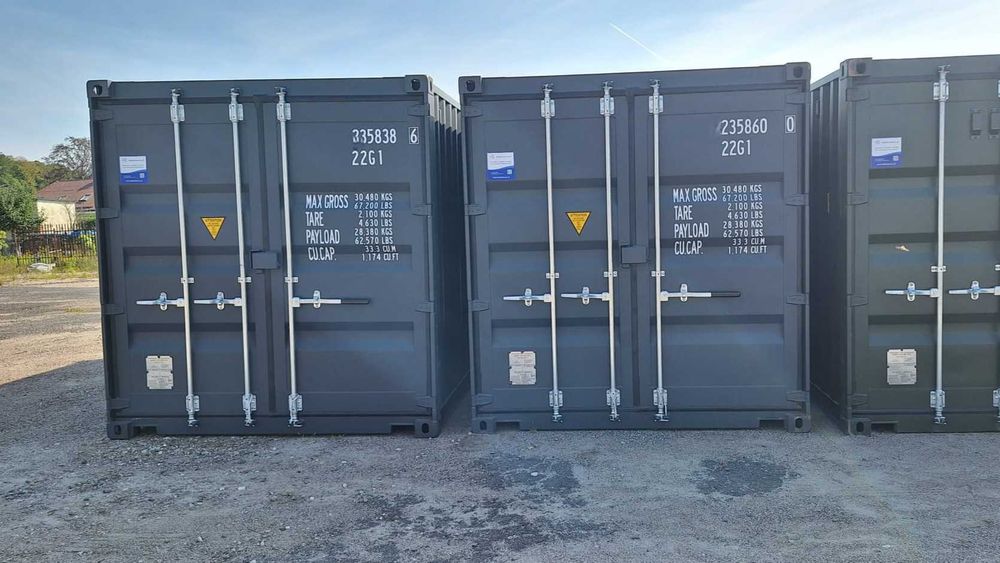 KONTENER MORSKI 20’DV Nowy, od ręki, GRAFITOWY, 6-metrowy, LĘBORK