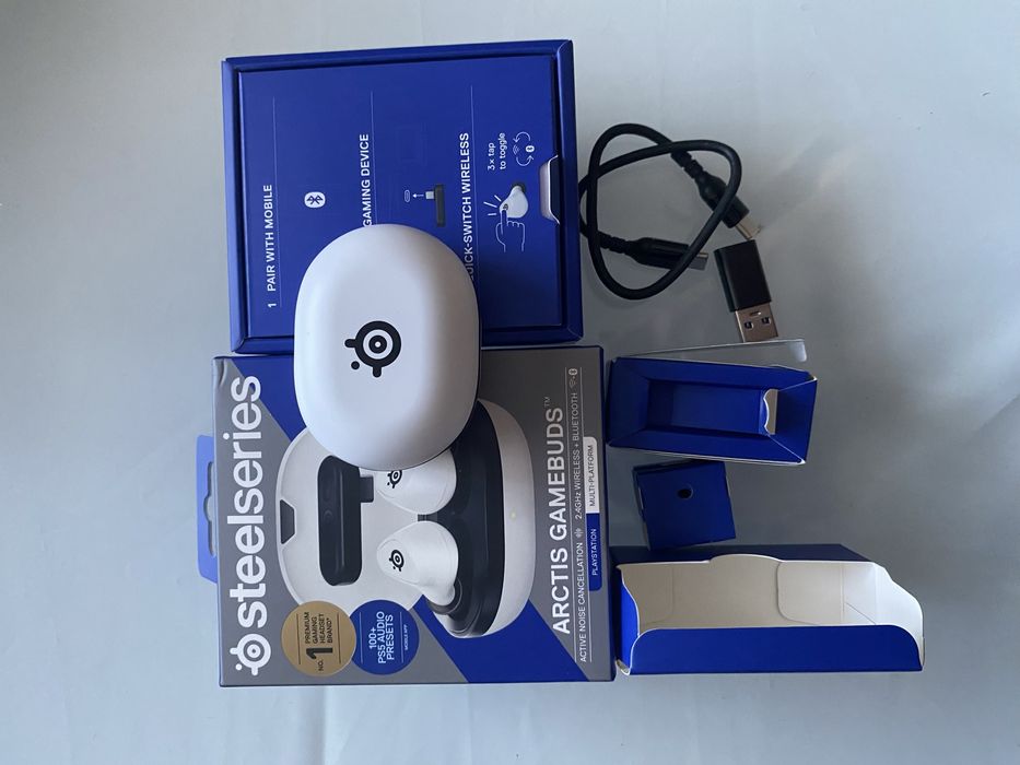 SteelSeries Arctis GameBuds sluchawki gamingowe biale bezprzewodowe