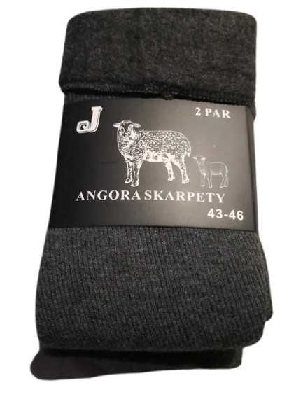 2 pary ciepłe SKARPETY GRUBE ANGORA 43-46 unisex