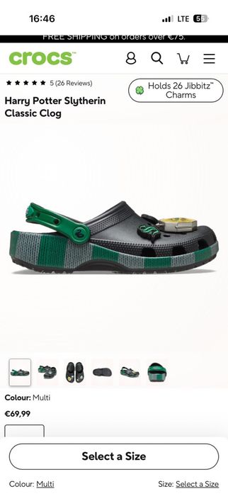 Лімітовані Crocs Harry Potter Slytherin Classic Clog (Оригінал)