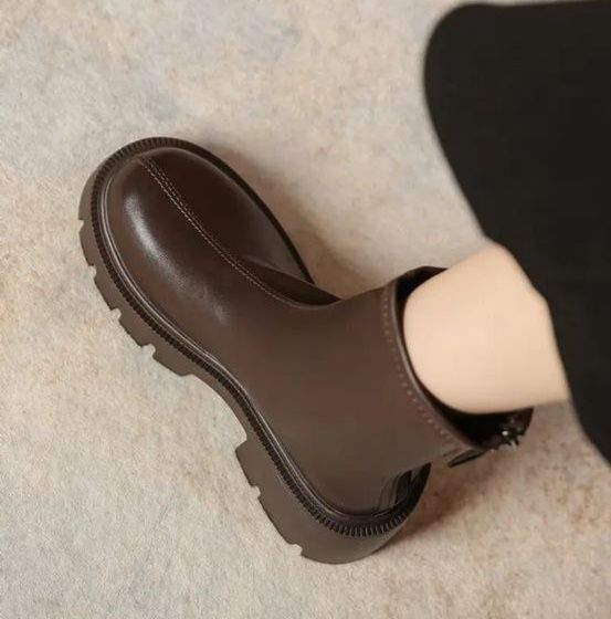 Черевики демісезонні на флісі шоколадного кольору 37-38р