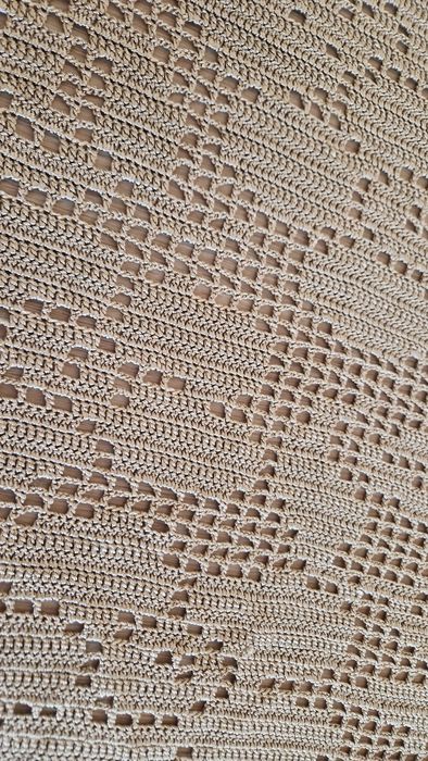 Obrus brązowo złoty lśniący ręcznie robiony 120cm×140cm