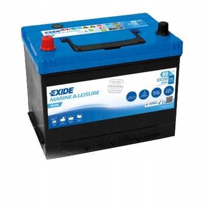 Akumulator EXIDE ER350 DUAL 80Ah 350Wh L+ MARINE łódka kamper