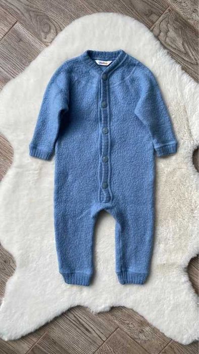 Joha błękitny kombinezon 100% merino rozmiar 68/74