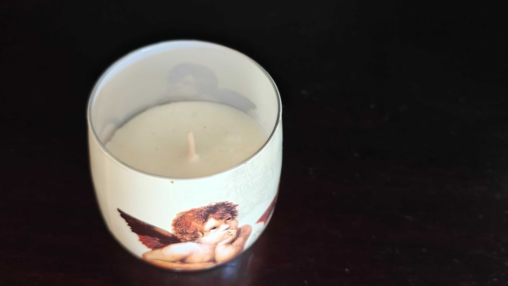 Vela Artesanal em copo decorativo