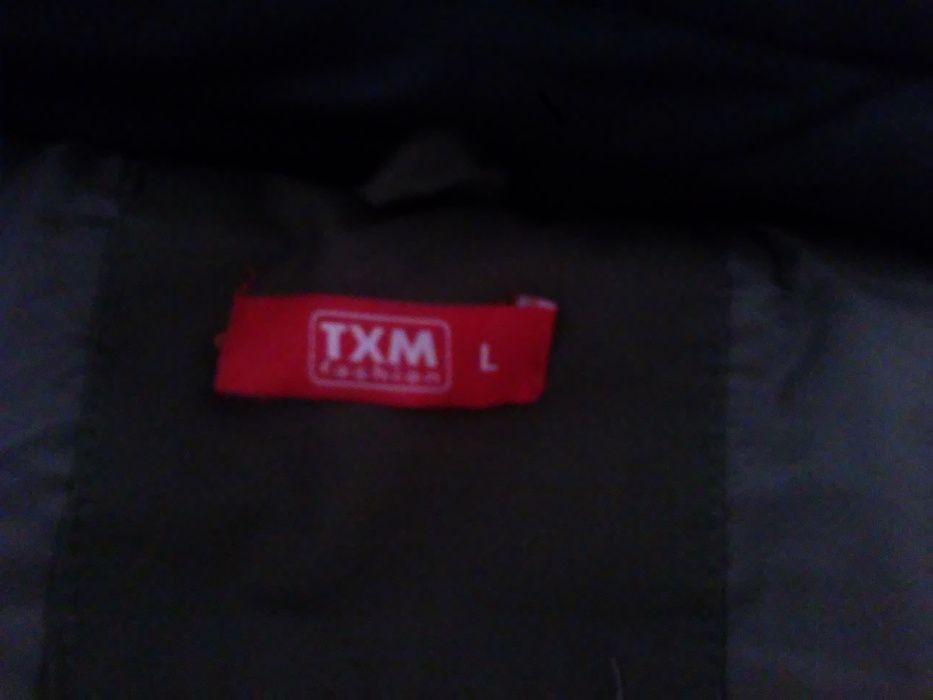 kurtka zimowa-parka NOWA khaki/oliwka- wstawki ekoskóra, TXM- roz L