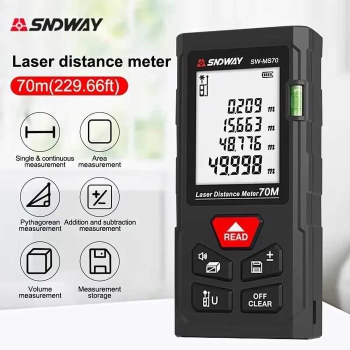 Medidor de distância a laser SNDWAY 70 mt. Novo. Em caixa.