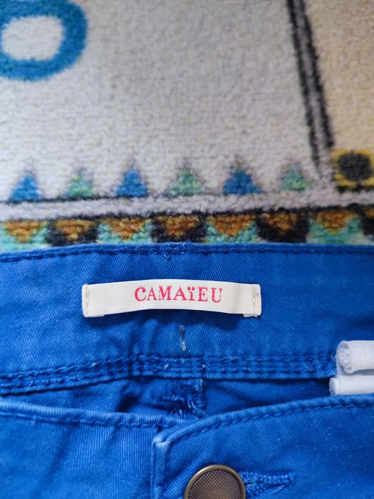 Spodnie jeansowe damskie chabrowe proste straight rozm 36 S Cameieu