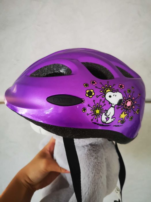 ABUS fioletowy kask rowerowy Snoopy 45-50cm