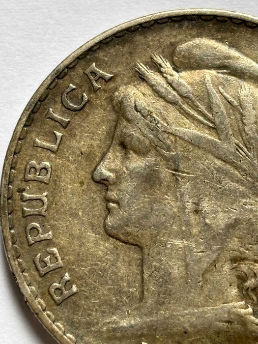 Moeda 50 centavos portugueses prata 1916 Km#561