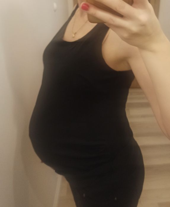 Top ciążowy na ramiączkach M 38 czarna H&m mama