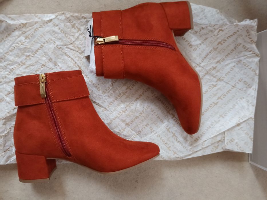 Rude botki Tamaris 37 wkładka 23,5 cm obcas 5 cm anti slide, feel soft