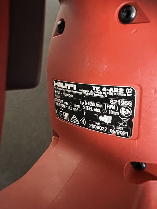 Акум.перфоратор Hilti TE 4-A22