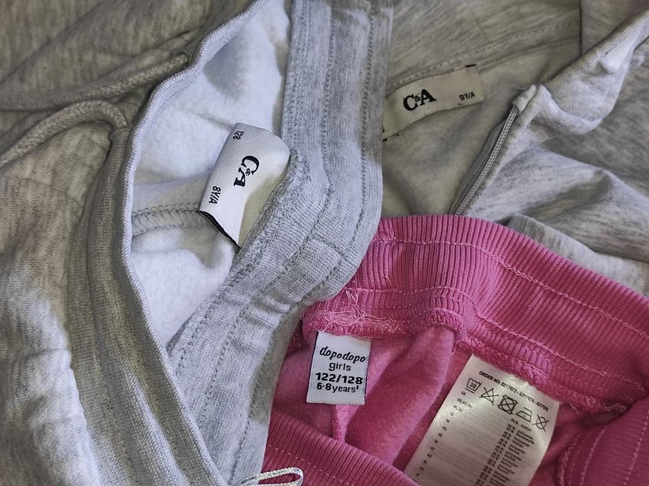 Dresy ocieplanie dla dziewczynki 122/128, bluza+2 pary spodni, c&a,