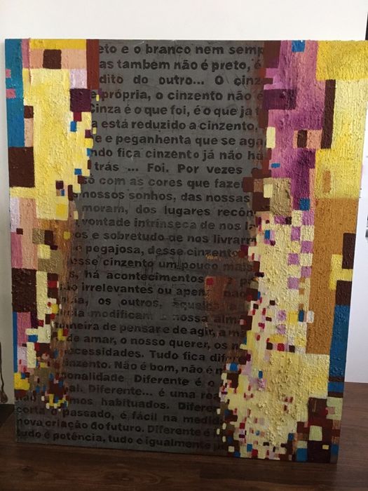 Quadro de sala em tela de madeira