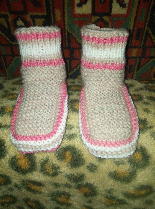 Продам вязаные носки тапочки