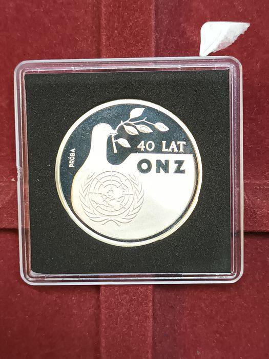 1000 zł 40 lat ONZ 1985 r próba srebro