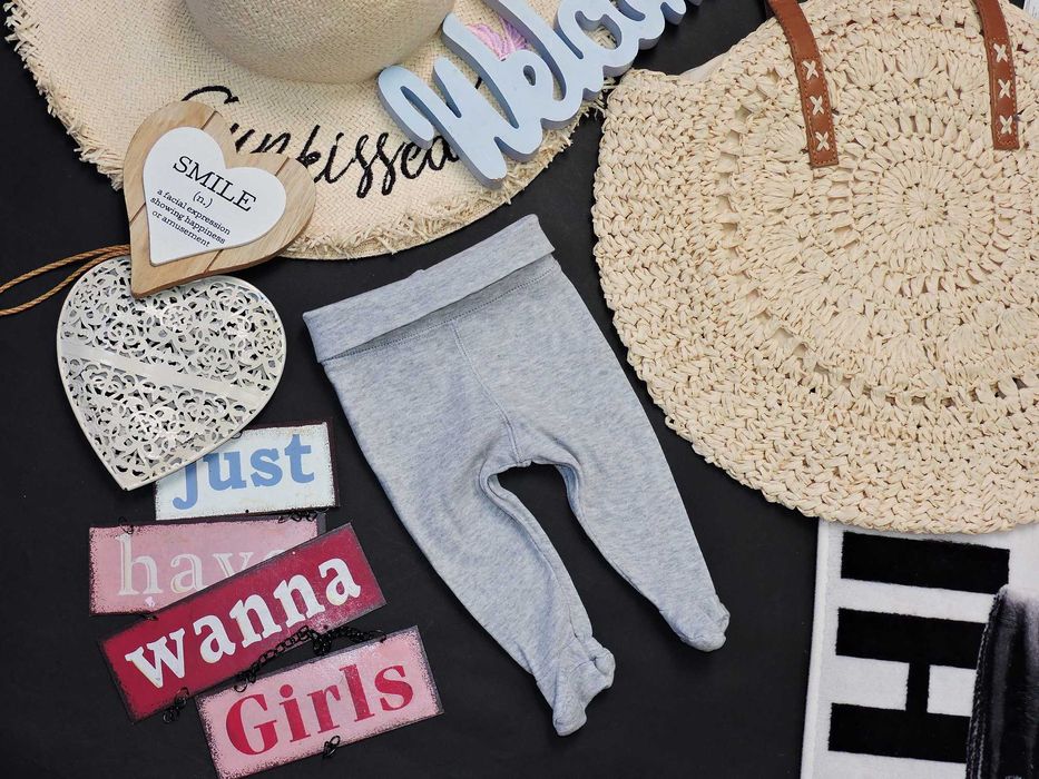 H&M - szare półśpioszki organic cotton r 56