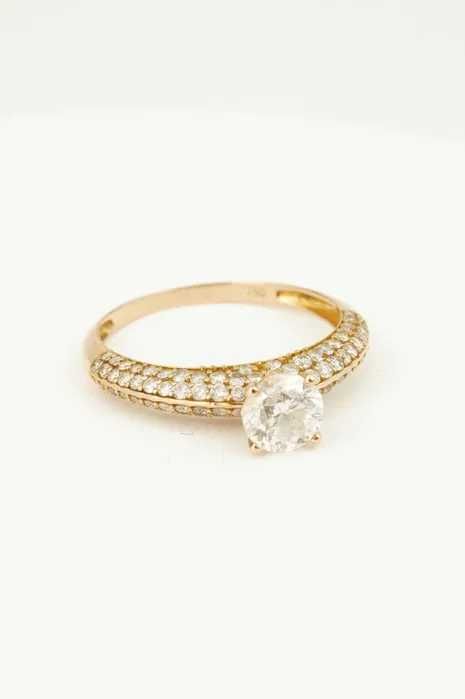 Złoty pierścionek z brylantami 18K 1.90g