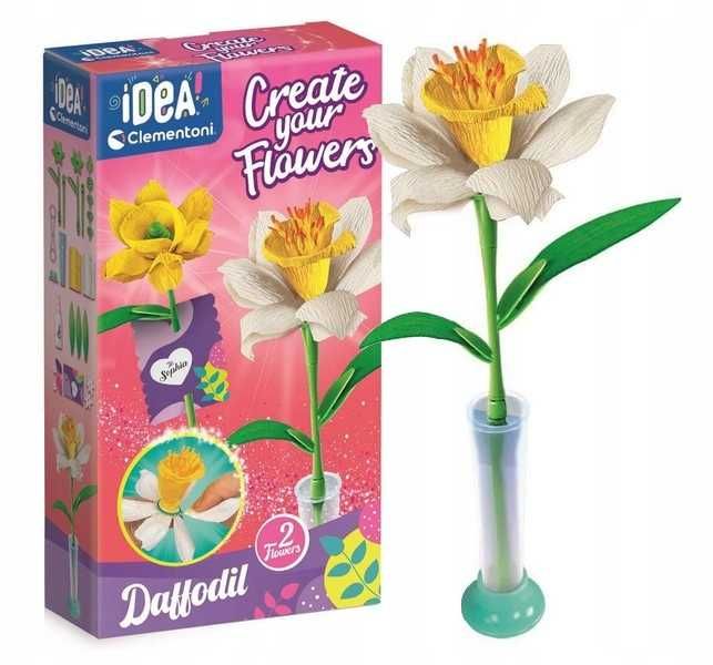 Mini Fabryka Kwiatów NARCYZ stwórz 2 piękne kwiatki Clementoni