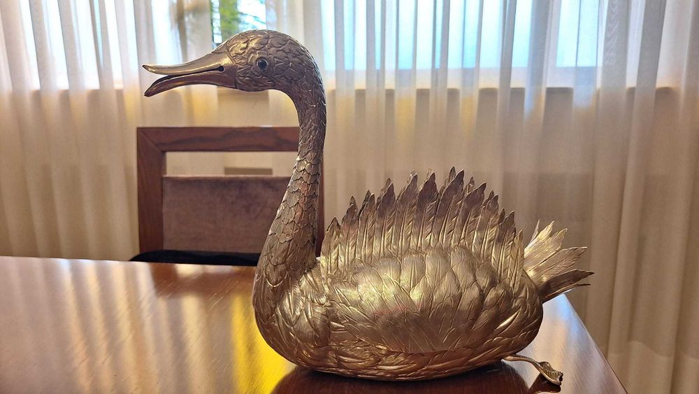 2 Cisnes Floreira em Prata 925 - Assinatura Manuel Alcino