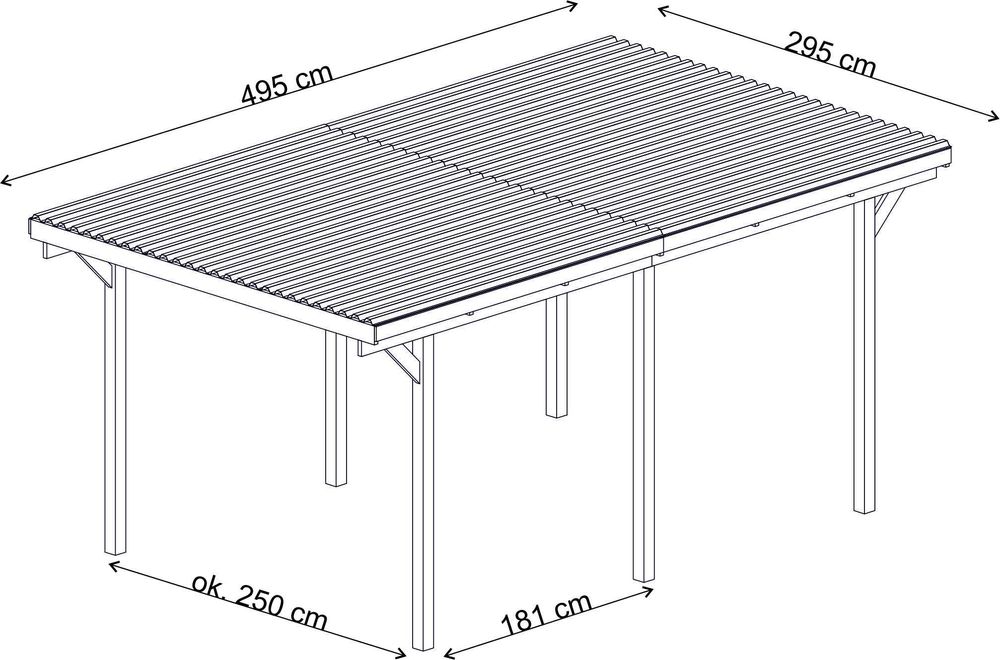 WIATA GARAŻOWA 300x500cm Carport - Płyta PVC