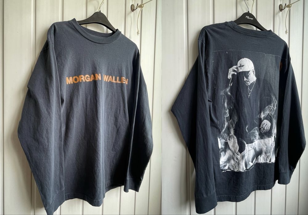 Лонгслив Morgan Wallen Flames Live Photo Navy Long Sleeve y2k sk8 / М