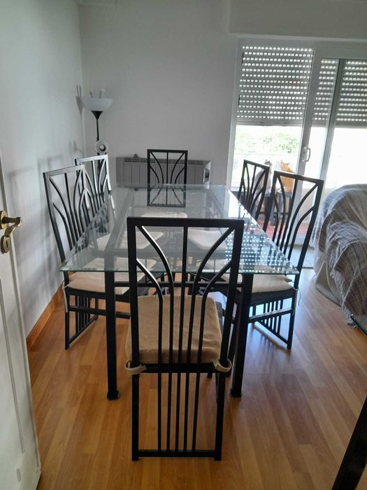 Mesa para sala mesa em ferro tampo vidro em Tavira