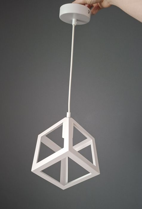 Lampa wisząca loftowa biała