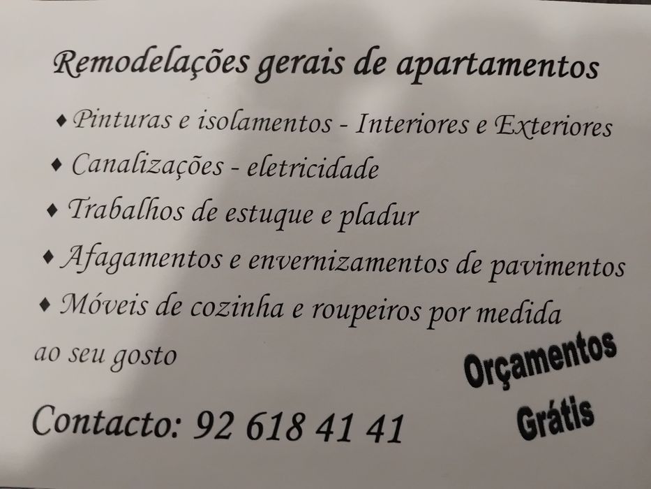 Remodelações e serviços