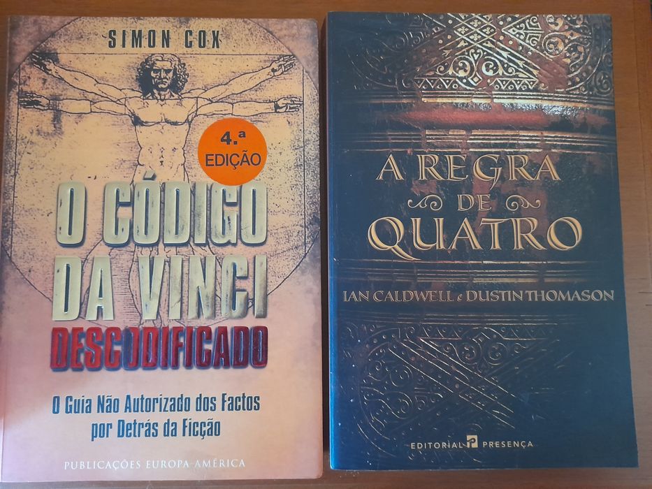 Livro "A regra de quatro" e "código da Vinci  descodificado"