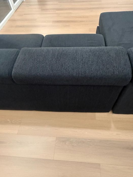Sofá chaise lounge preto