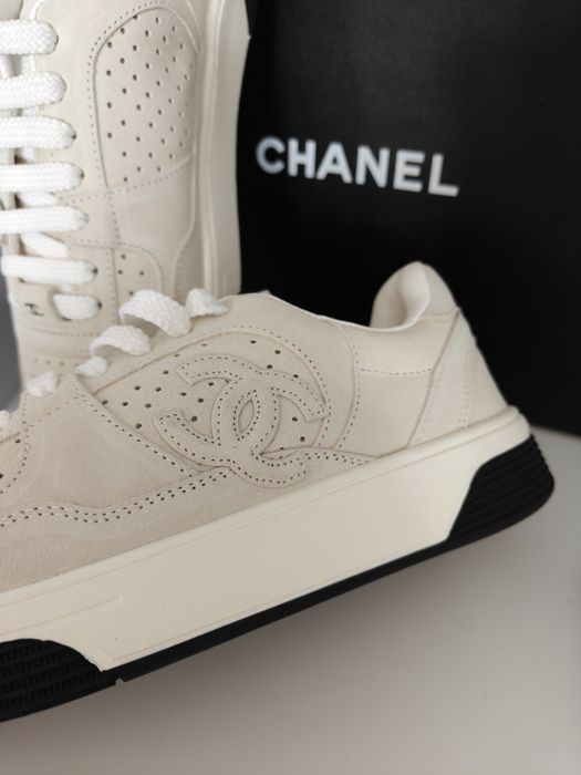 Chanel interlocking CC zamszowe sneakersy r.39 skóra naturalna