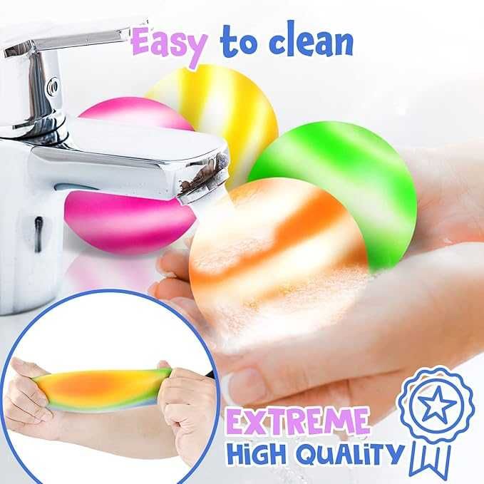 Силиконовый мячик антистресс диаметром 5.5 см ZaxiDeel - набор 4 шт.