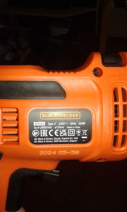 Berbequim c/percussão black+decker 500w