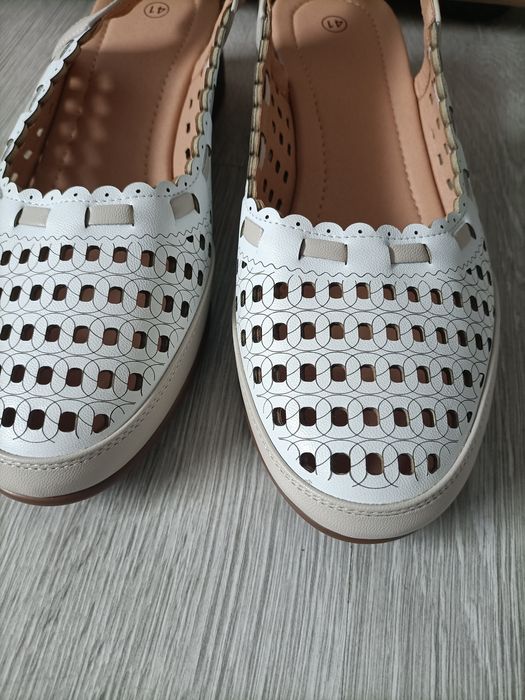 Nowe ażurowe sandały buty na niskim obcasie damskie 40 25,5 cm na codz