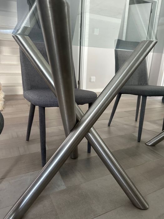 Conjunto mesa vidro