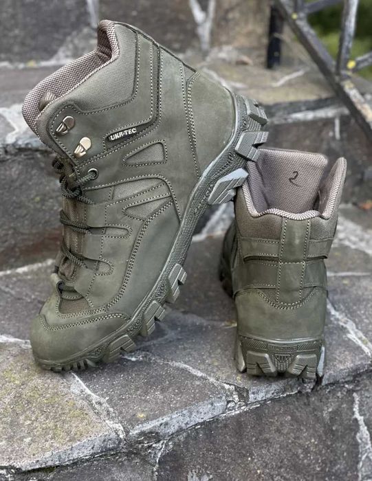 Армейские демисезонные ботинки кожаные олива военные берцы тактические
